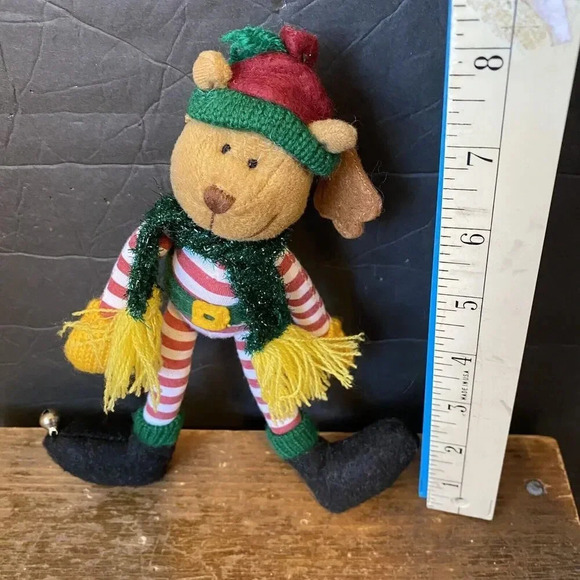 VTG Y2K 8” Reindeer Christmas Plush Holiday Decor Movable Posable Stuffed Animal - Picture 3 of 6